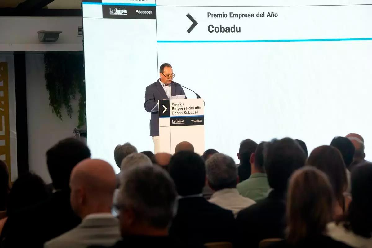 Leoncio Viejo, president de Cobadu, després de rebre el premi Empresa de l'Any / José Luis Fernández